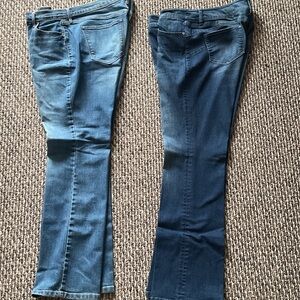 Soho Women’s Flare Jeans in Light and Dark Blue Washes